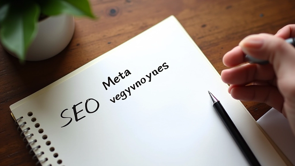 Handwritten notes and sketches on white paper showing SEO planning and strategy